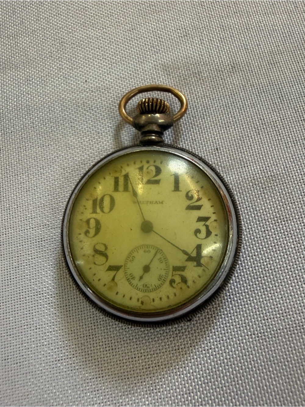 Antique Waltham Sterling Silver A.W.W. Co. Open Face Pocket Watch, 16237622